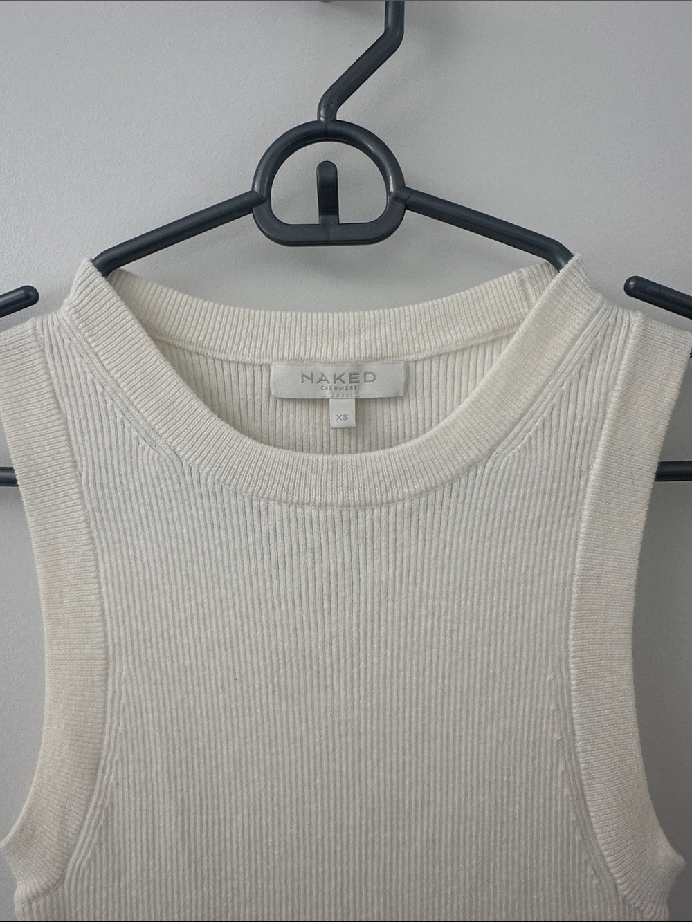 NWOT Naked Cashmere Cotton-Cashmere Alessia Tank, XS Ecru Cream WORN ONCE - Picture 4 of 6
